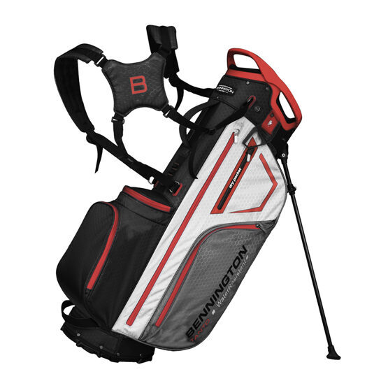 Bennington Water Resistant Tanto Bag 9", black-dark grey-white-red