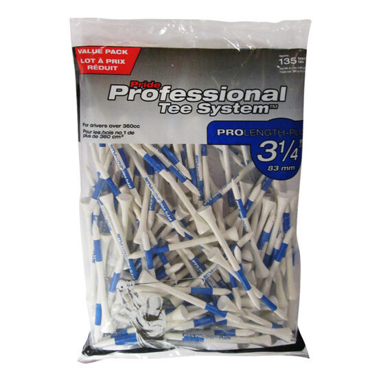 Pride Sports Professional Tee System 3 1/4", 75 Tees white