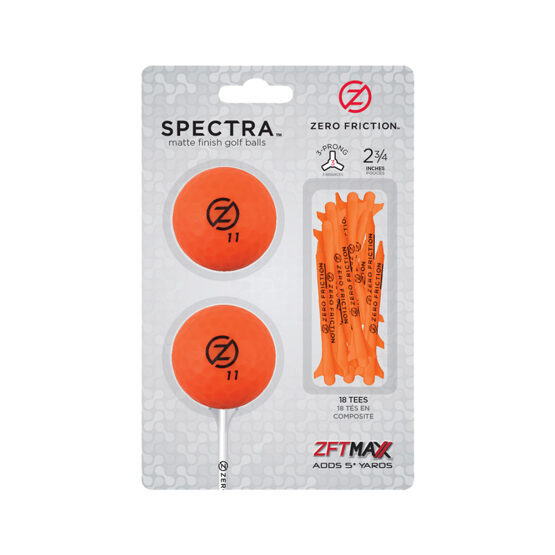 Zero Friction 2 Ball + Tee Blister Pack, orange