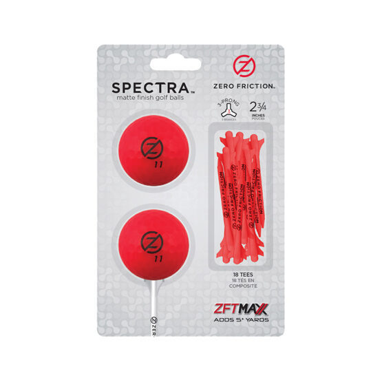 Zero Friction 2 Ball + Tee Blister Pack, red